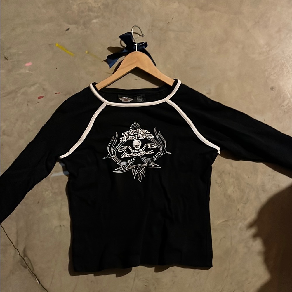 Harley-Davidson Black and White Long Sleeve Tee